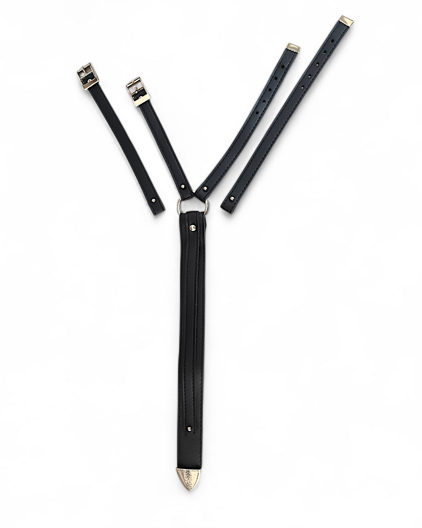 Cravate en simili cuir noir avec des tailles interchangeables
