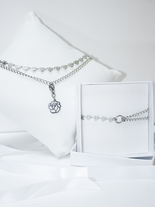 set bijoux kodomo collier et bracelet argenté